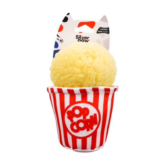 Picture of TOY FELINE SILVER PAW POPCORN - 3.75in x 3.5in x 3in