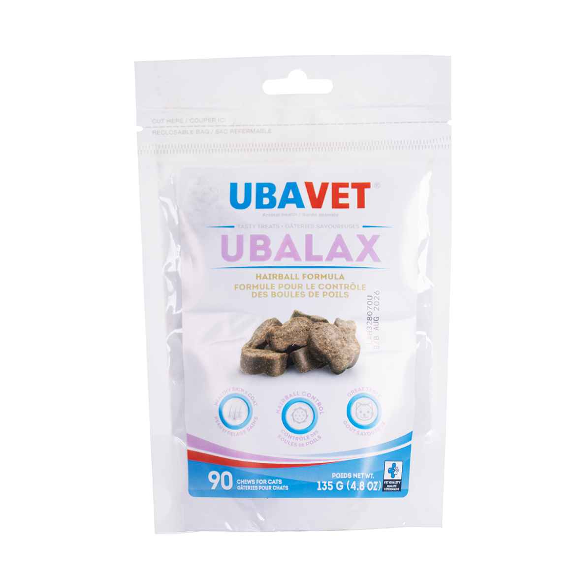 Picture of UBAVET UBALAX HAIRBALL FORMULA FLAVORED CHEW - 90's