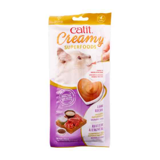 Picture of TREAT FELINE CATIT CREAMY SUPERFOOD Lamb Recipe with Quinoa and Chia - 4 x 10g