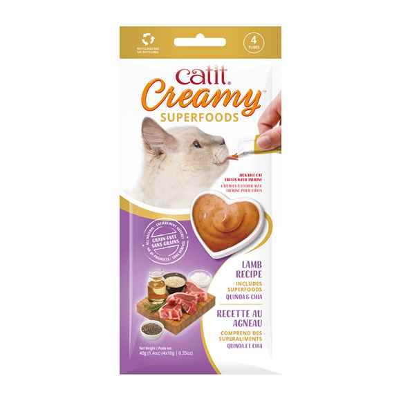 Picture of TREAT FELINE CATIT CREAMY SUPERFOOD Lamb Recipe with Quinoa and Chia - 4 x 10g