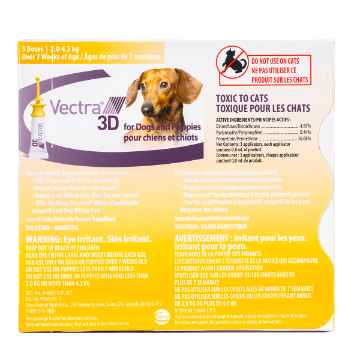 Show details for VECTRA 3D FOR DOGS & PUPPIES 2.0 - 4.5kg - 3 doses (su12) Picture of VECTRA 3D FOR DOGS & PUPPIES 2.0 - 4.5kg - 3 doses (su12)