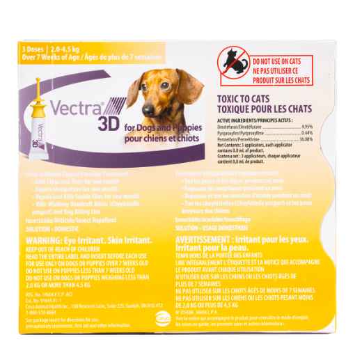 Picture of VECTRA 3D FOR DOGS & PUPPIES 2.0 - 4.5kg - 3 doses (su12)