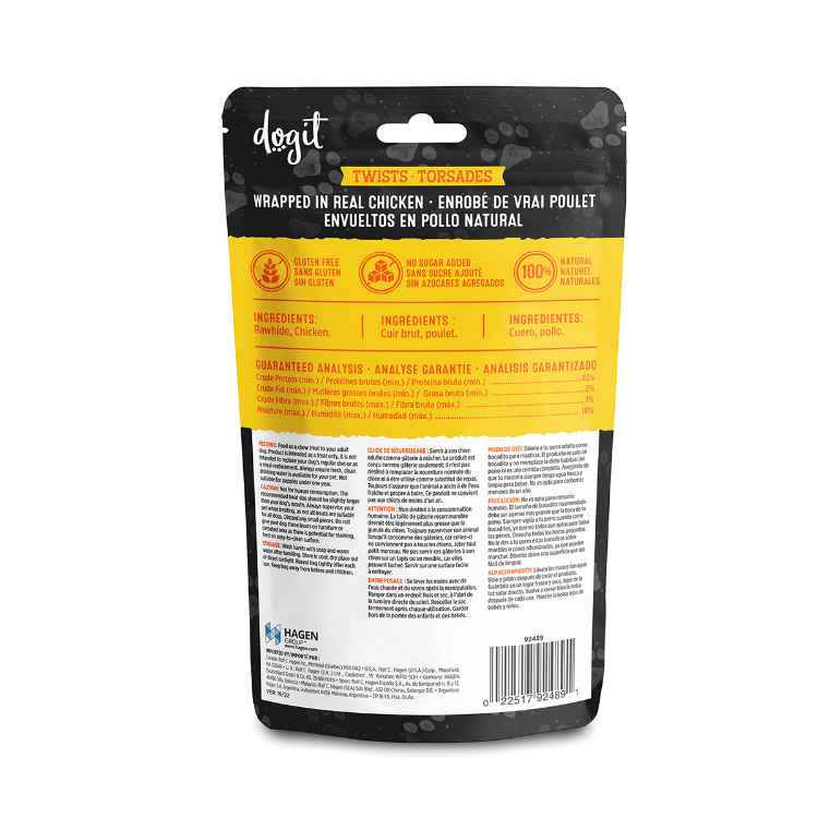 Picture of DOGIT SNACK BAR RAWHIDE Chicken-Wrapped Twists (12.7 cm/5 in) - 4/pk
