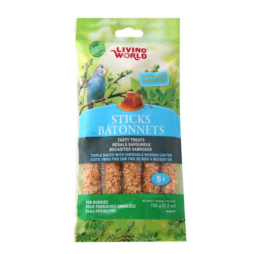 Picture of LIVING WORLD AVIAN BUDGIE STICKS Honey Flavour 150 g (5.3 oz) - 5/pk