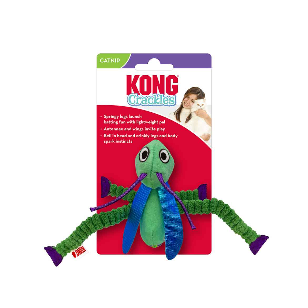 Picture of TOY CAT KONG CRACKLES - Grasshopper