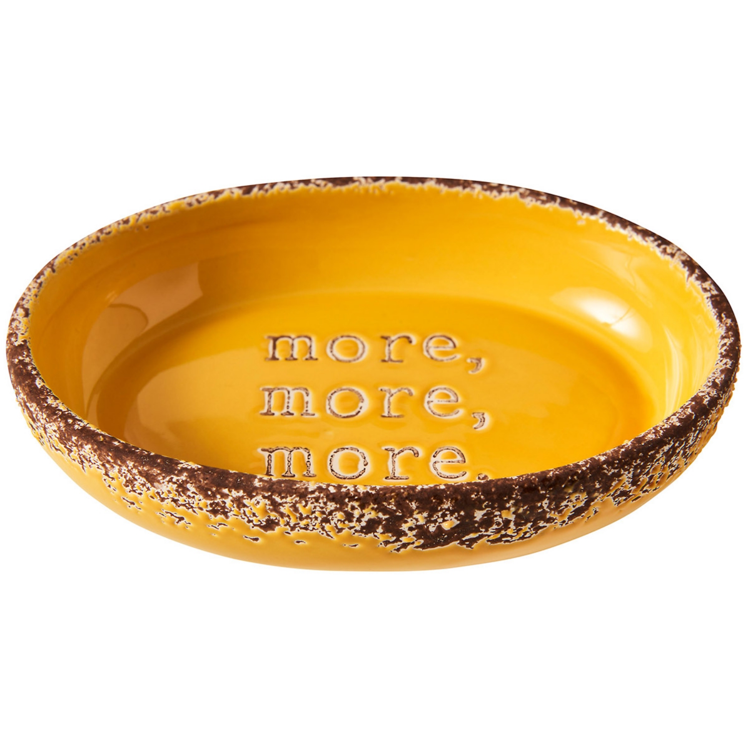 Picture of Ceramic Cat Bowl - More More More Dish – Mango 6in