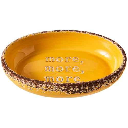 Picture of BOWL CERAMIC CAT MORE MORE MORE Dish Mango - 6in