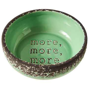 Picture of BOWL CERAMIC DOG MORE MORE MORE Dish Avocado - 5in