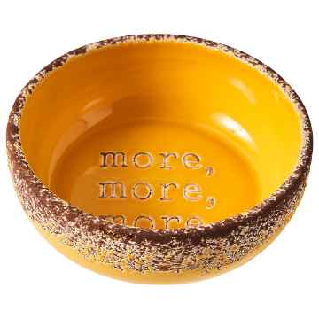 Picture of BOWL CERAMIC DOG MORE MORE MORE Dish Mango - 5in