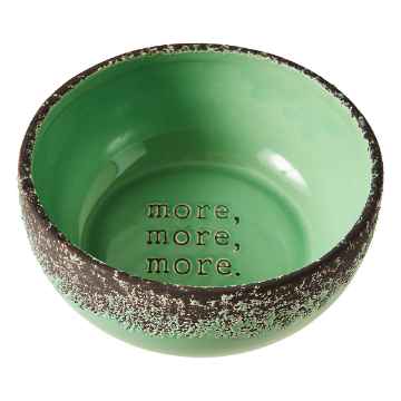 Picture of BOWL CERAMIC DOG MORE MORE MORE Dish Avocado - 7in