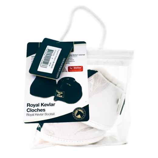 Picture of BACK ON TRACK EQUINE ROYAL PROTECTION BELL BOOTS WHITE MEDIUM- Pair