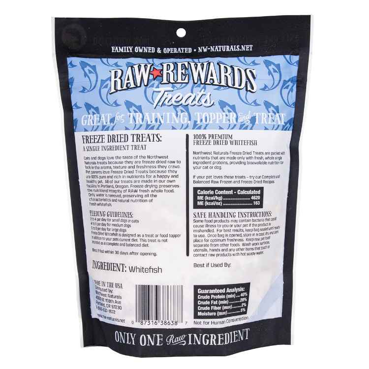 Picture of TREAT NW NATURALS RAW REWARDS FD Whitefish - 70.87g/2.5oz