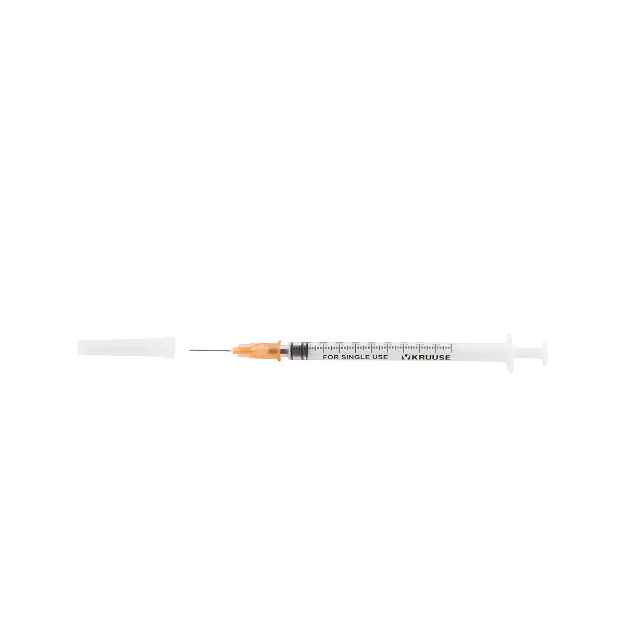 Picture of SYRINGE & NEEDLE LS Kruuse 1 ml graduation 25g x 5/8in - 100's