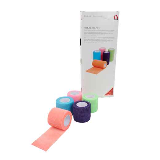 Picture of VET FLEX WRAP KRUUSE Assorted Colours - 5cm x 4.5m - 10/pk