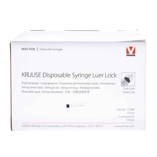Picture of SYRINGE Kruuse Disp 2/3cc graduation Centric Tip with Luer Lock Adapter - 100's