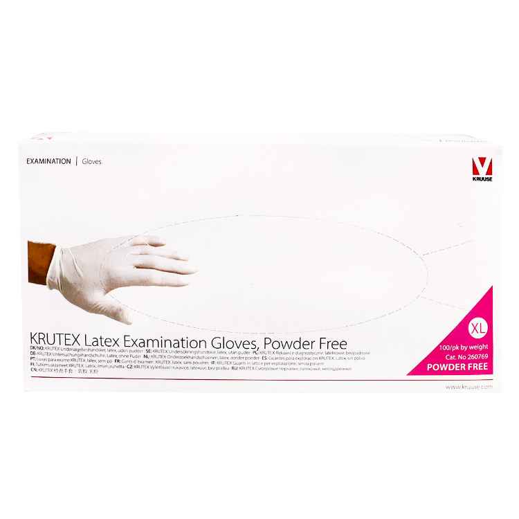 Picture of GLOVES EXAM LATEX KRUTEX POWDER FREE XLARGE- 100/box