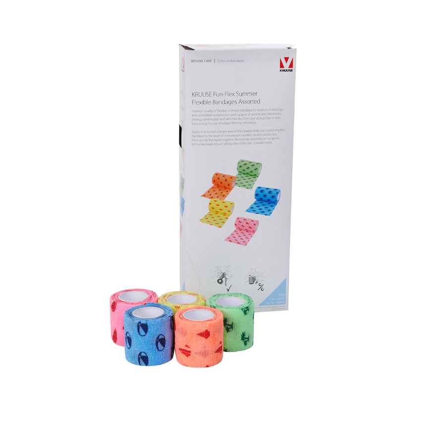 Picture of FUN FLEX COHESIVE WRAP Kruuse Summer patterns 5cm x 4.5m(164008) - 10/pk 