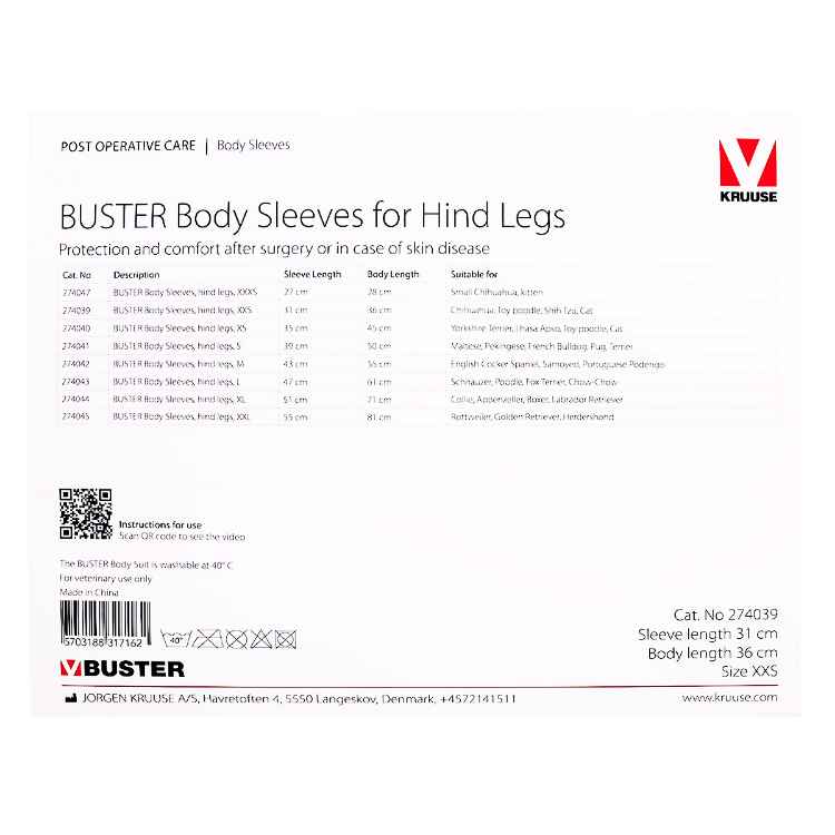 Picture of BUSTER BODY SLEEVE with HIND LEGS - XX Small