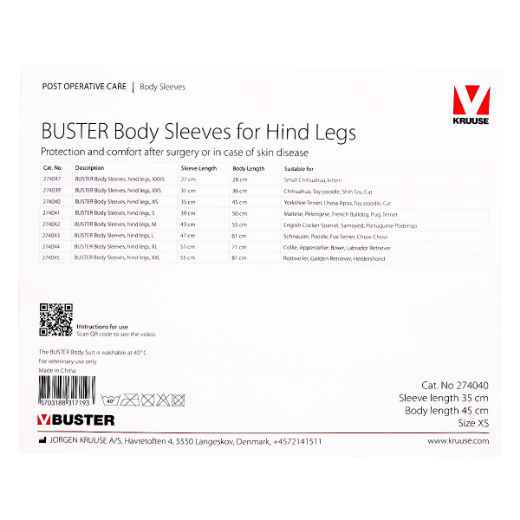 Picture of BUSTER BODY SLEEVE with HIND LEGS - X Small