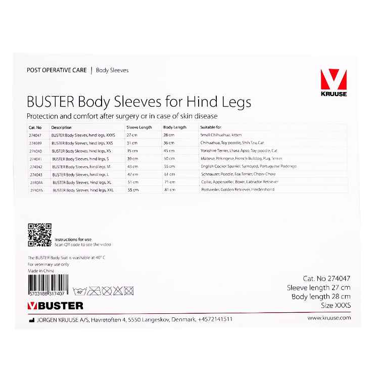 Picture of BUSTER BODY SLEEVE with HIND LEGS - XXX Small
