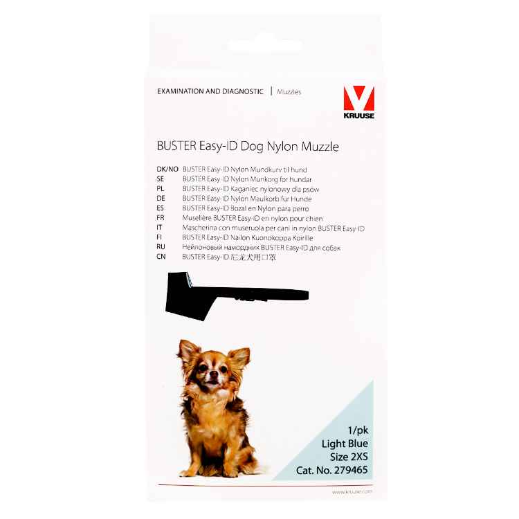 Picture of BUSTER MUZZLE NYLON CANINE Easy ID (279465) Black/ Light Blue - XX Small