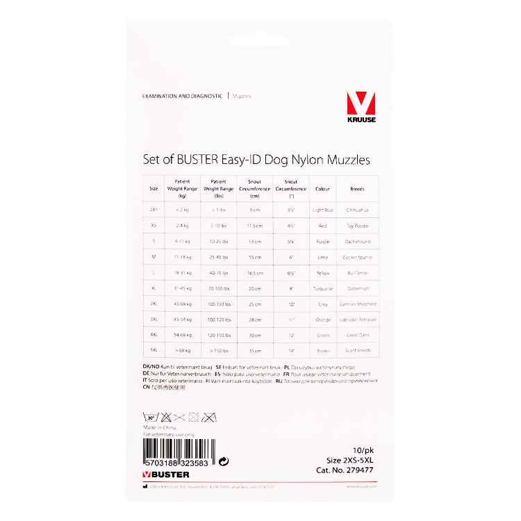 Picture of BUSTER MUZZLE NYLON CANINE Easy ID (279477) Set of 10