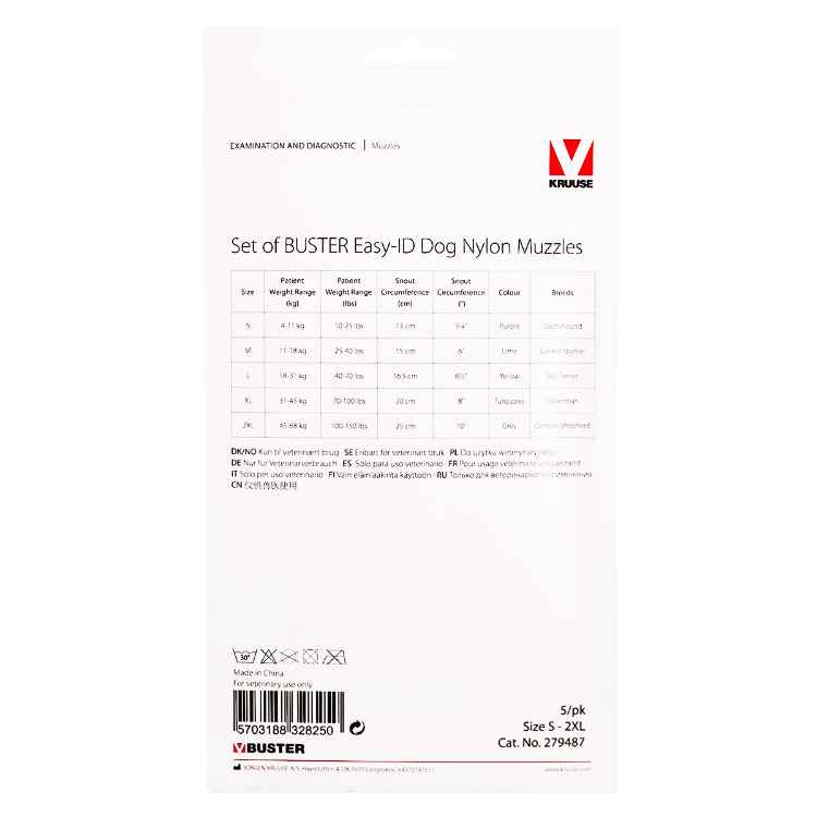 Picture of BUSTER MUZZLE NYLON CANINE Easy ID (279487) Set of 5