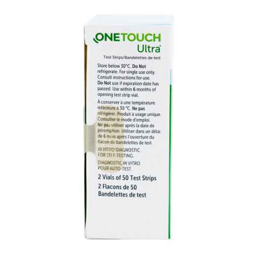 Picture of ONE TOUCH ULTRA GLUCOSE TEST STRIPS - 100`s