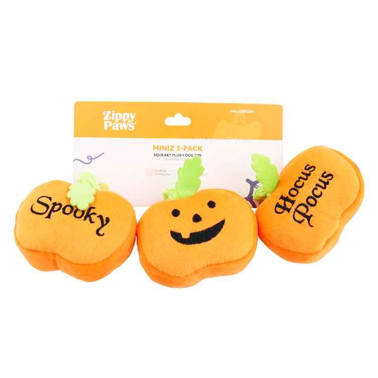 Picture of HALLOWEEN TOY CANINE ZIPPYPAWS MINIZ Pumpkin Pack - 3/pk