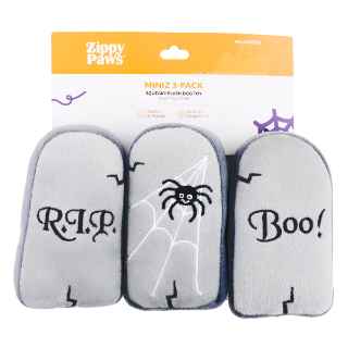 Picture of HALLOWEEN TOY CANINE ZIPPYPAWS MINIZ Tombstone Pack - 3/pk