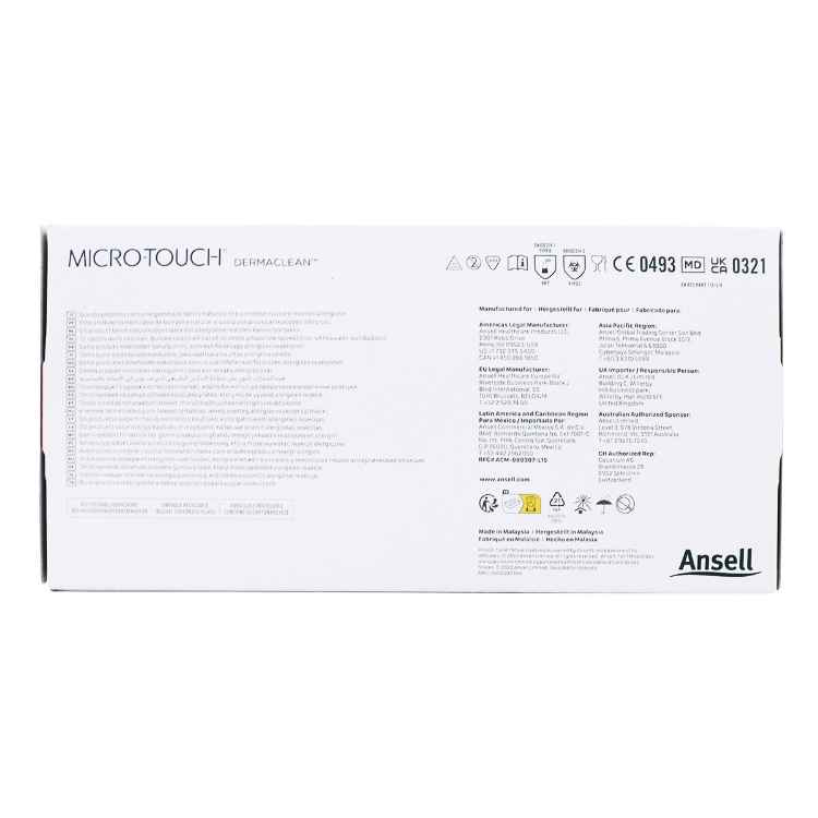Picture of GLOVES EXAM ANSELL MICRO TOUCH DERMACLEAN LTX PF XSMALL - 100s