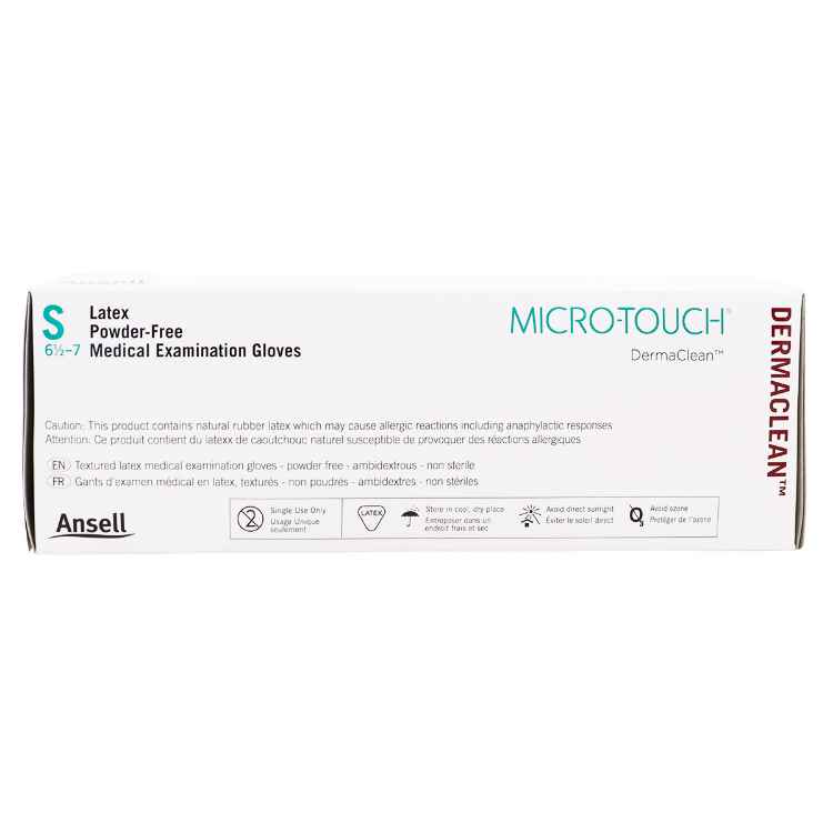 Picture of GLOVES EXAM ANSELL MICRO TOUCH DERMACLEAN LTX PF Small - 100s