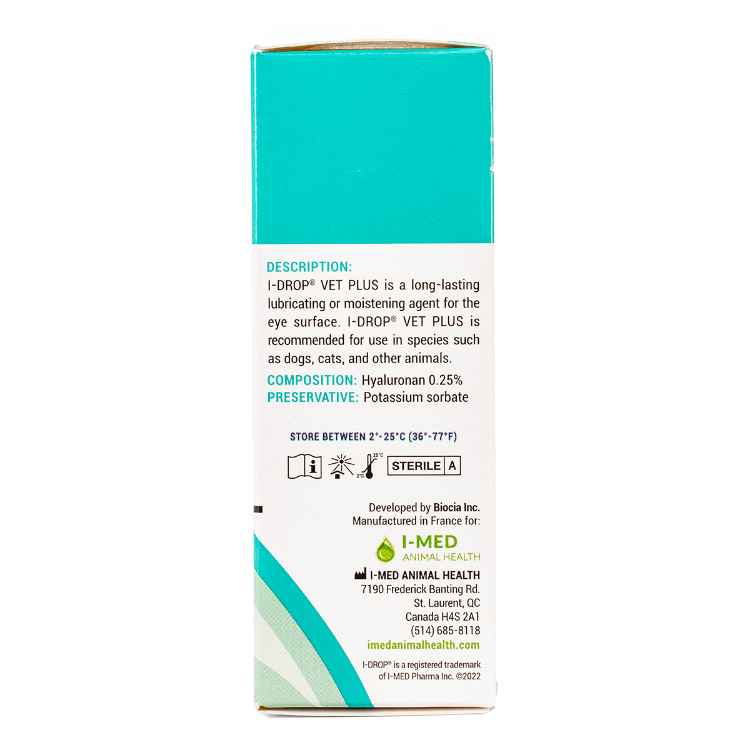 Picture of I-DROP VET PLUS 0.25% Viscoadaptive Hyaluronan EYE DROPS - 0.33oz/10ml (su30)