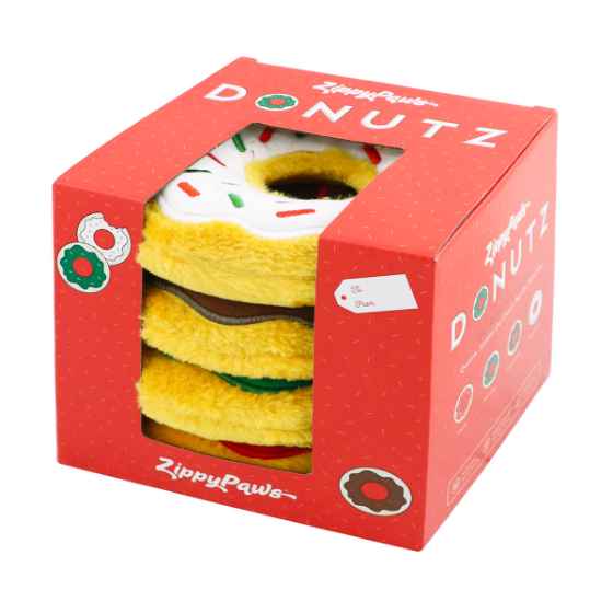 Picture of XMAS HOLIDAY CANINE ZIPPYPAWS DONUTZ GIFT BOX - 4/box 