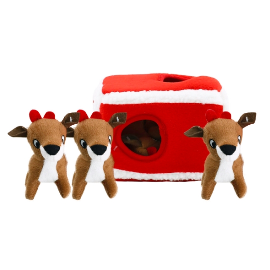 Picture of XMAS HOLIDAY CANINE ZIPPYPAWS HOLIDAY BURROW - Reindeer Pen 