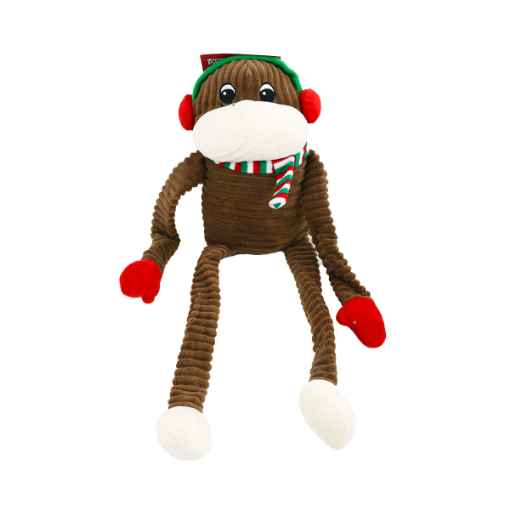 Picture of XMAS HOLIDAY CANINE  ZIPPYPAW Holiday Crinkle Monkey - X Large 