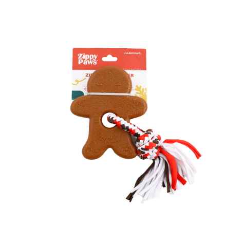 Picture of XMAS HOLIDAY CANINE ZIPPYPAWS TUFF TEETHER - Gingerbread Man 