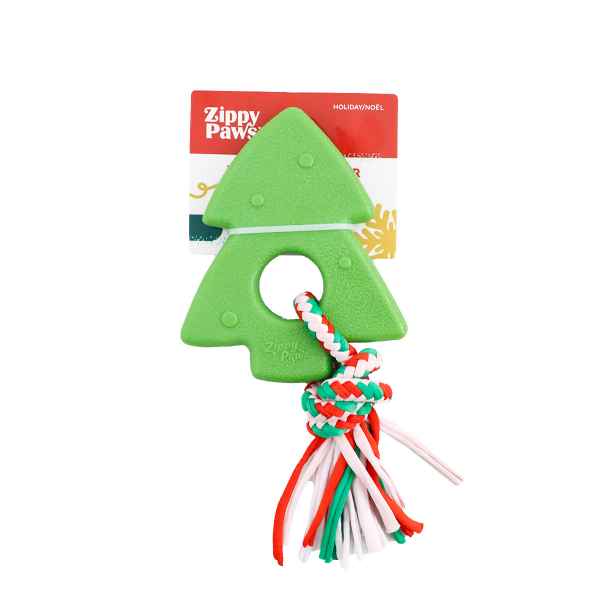 Picture of XMAS HOLIDAY CANINE ZIPPYPAW TUFF TEETHER - Christmas Tree 