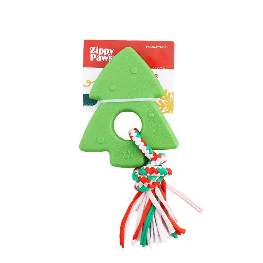 Picture of XMAS HOLIDAY CANINE ZIPPYPAWS TUFF TEETHER - Christmas Tree 