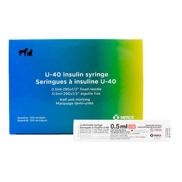 Picture of CANINSULIN INSULIN SYRINGE 40iu/ml 0.5 ml 29g x 1/2in - 100's