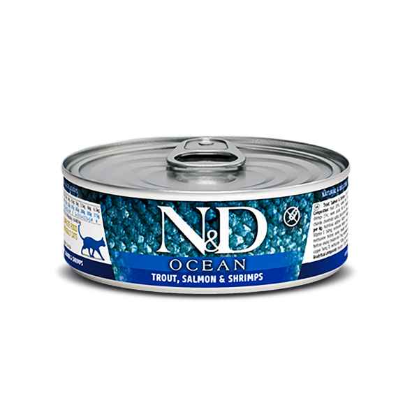 Picture of FELINE FARMINA N&D Trout,Salmon & Shrimp Stew - 24 x 2.5oz/70g cans