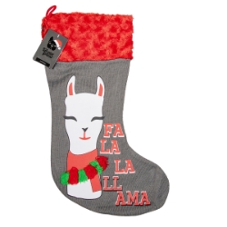 Picture of XMAS HOLIDAY SILVER PAW UGLY STOCKING - Fa La La Llama