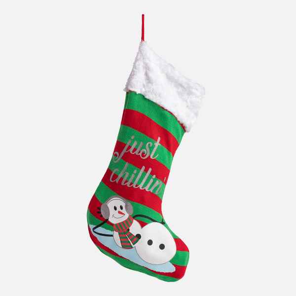 Picture of XMAS HOLIDAY SILVER PAW UGLY STOCKING - Just Chillin Snowman 