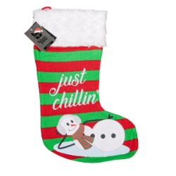Picture of XMAS HOLIDAY SILVER PAW UGLY STOCKING - Just Chillin Snowman 