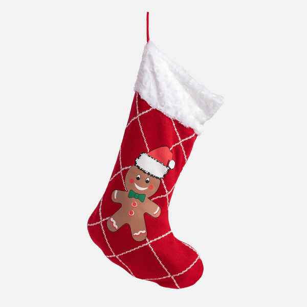 Picture of XMAS HOLIDAY SILVER PAW UGLY STOCKING - Gingerbread Man 