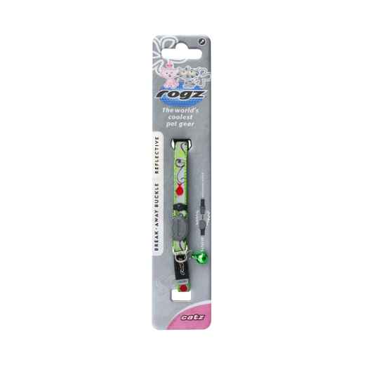 Picture of COLLAR FELINE ROGZ BREAK AWAY REFLECTOCAT Adjustable Lime Fish - 1/4in x 6-9in