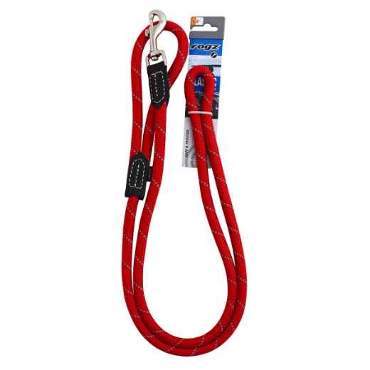 Picture of LEAD CANINE ROGZ ROPE LONG FIXED Red - 1/2in x 6ft