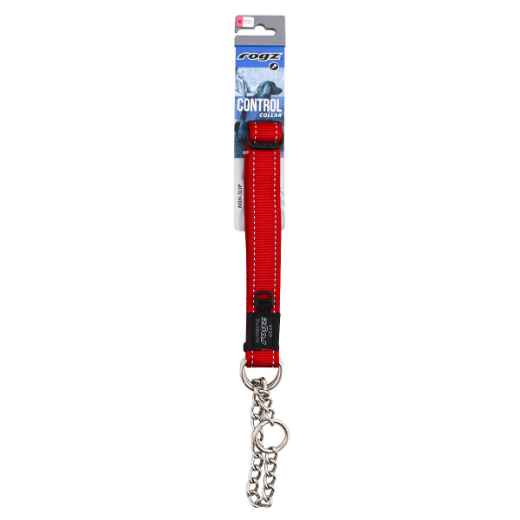 Picture of COLLAR CANINE ROGZ LUMBERJACK OBEDIENCE HALF CHECK Red - 1in x 18-27.5in