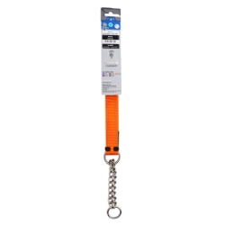 Picture of COLLAR CANINE ROGZ LUMBERJACK OBEDIENCE HALF CHECK Orange - 1in x 18-27.5in