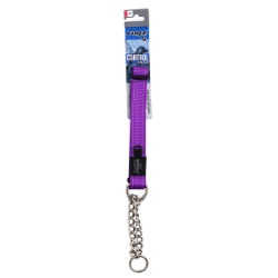 Picture of COLLAR CANINE ROGZ LUMBERJACK OBEDIENCE HALF CHECK Purple - 1in x 18-27.5in